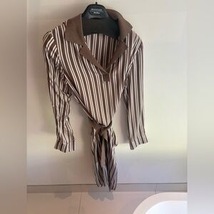 Peserico Taupe silk shirt dress